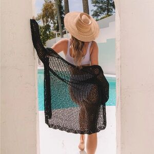Black Crochet Swim Cover-Up
